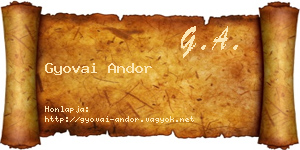 Gyovai Andor névjegykártya